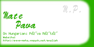 mate pava business card